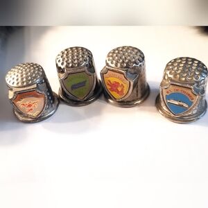 Set of Four Silver Souvenir Thimbles